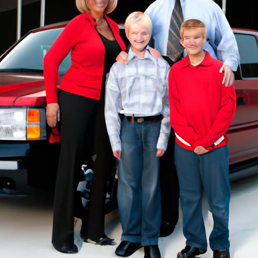 A family celebrating their new car purchase with the help of State Farm auto loan.