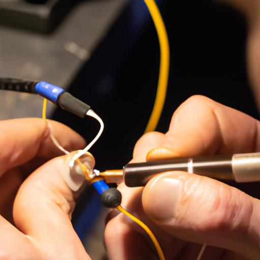 Soldering the wires for a strong and reliable connection.
